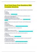 Pivot Point Exam Prep Questions With Complete Solutions