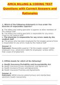 AMCA Billing & Coding Test 2025 &vert; 100&percnt; Correct Questions & Verified Answers &vert; Latest 2025 &sol; 2026 Update
