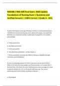 NSG300 &sol; NSG 300 Final Exam&colon; 2025 Update  Foundations of Nursing Exam &vert; Questions and  Verified Answers &vert; 100&percnt; Correct &vert; Grade A - GCU