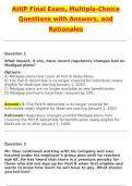 AHIP Final Exam Actual 2025 Questions and Verified Answers &vert; Latest 2025 &sol; 2026 Update