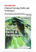 Test Bank For Clinical Nursing Skills and Techniques 9th Edition by Anne Griffin Perry&comma; Patricia A&period; Potter 9780323400695 Chapter 1-43