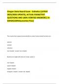 Oregon State Board Exam - Esthetics &lpar;LATEST  2025&sol;2026 UPDATE&rpar;&comma; ACTUAL EXAM&sol;TEST  QUESTIONS AND 100&percnt; VERIFIED ANSWERS&vert; A&plus;  GRADE&lpar;100&percnt;Guarantee Pass&rpar;
