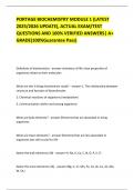 PORTAGE BIOCHEMISTRY MODULE 1 &lpar;LATEST  2025&sol;2026 UPDATE&rpar;&comma; ACTUAL EXAM&sol;TEST  QUESTIONS AND 100&percnt; VERIFIED ANSWERS&vert; A&plus;  GRADE&lpar;100&percnt;Guarantee Pass&rpar;