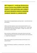 QAC Category B &ndash; Landscape Maintenance  License Practice Exam NEWEST 2025&sol;2026  COMPLETE 200 QUESTIONS AND CORRECT  DETAILED ANSWERS &lpar;VERIFIED ANSWERS&rpar;  &vert;ALREADY GRADED A&plus;&vert;&vert;BRAND NEW&excl;&excl;