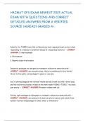 HAZMAT OPS EXAM NEWEST 2025 ACTUAL EXAM WITH QUESTIONS AND CORRECT DETAILED ANSWERS FROM A VERIFIED SOURCE &vert;ALREADY GRADED A&plus;