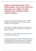 NSG552 PSYCHOPHARMACOLOGY EXAM 1 REVIEW NEWEST 2025 ACTUAL EXAM WITH QUESTIONS AND CORRECT DETAILED ANSWERS FROM A VERIFIED SOURCE &vert;ALREADY GRADED A&plus;