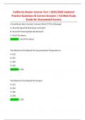 California Dealer License Test &vert; 2025&sol;2026 Updated Practice Questions & Correct Answers &vert; Verified Study Guide for Guaranteed Success