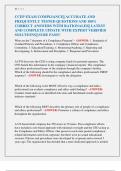 CCEP EXAM COMPLIANCE&vert;&vert; ACCURATE AND  FREQUENTLY TESTED QUESTIONS AND 100&percnt;  CORRECT ANSWERS WITH RATIONALES&vert;&vert; LATEST  AND COMPLETE UPDATE WITH EXPERT VERIFIED  SOLUTIONS&vert;&vert; SURE PASS&excl;&excl; 