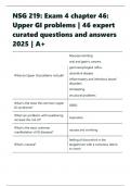 NSG 219 &vert; Exam 4 &vert; chapter 46 &vert; Upper GI problems &vert; 46 questions and answers &vert; graded A&plus;