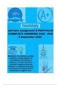 LSP1501 Assignment 8 PORTFOLIO (COMPLETE ANSWERS) 2025 - DUE 5 September 2025 ;100% trusted ,comprehensive and complete reliable solution with clear explanation