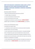 EPPP PSYCHOLOGY LICENSING EXAM &lpar;2025 LATEST UPDATE&rpar; ACTUAL EXAM 200 QUESTIONS AND CORRECT DETAILED ANSWERS &lpar;VERIFIED ANSWERS&rpar; &vert;GRADED A&plus;