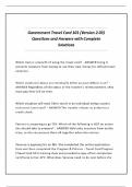 Government Travel Card 101 &lpar;Version 2&period;03&rpar; Questions and Answers with Complete Solutions