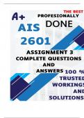 AIS2601 Assignment 3 &lpar;COMPLETE ANSWERS&rpar; 2025 - DUE 21 August 2025