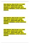 HESI MENTAL HEALTH RN V1-V3 2020  TEST BANK&period; EXAM STUDY GUIDE&period;  GRADED A&plus;&period; QUESTIONS AND 100&percnt;  VERIFIED ANSWERS&period; LATEST 2025&sol;2026  UPDATE&period;          HESI MENTAL HEALTH RN V1-V3 2020  TEST BANK&period; EXAM STUDY GUIDE&period;  GRADED A&plus;&period; QUESTIONS AND 100&percnt;  VERIFIED ANS