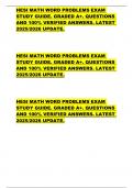 HESI MATH WORD PROBLEMS EXAM  STUDY GUIDE&period; GRADED A&plus;&period; QUESTIONS  AND 100&percnt; VERIFIED ANSWERS&period; LATEST  2025&sol;2026 UPDATE&period;        HESI MATH WORD PROBLEMS EXAM  STUDY GUIDE&period; GRADED A&plus;&period; QUESTIONS  AND 100&percnt; VERIFIED ANSWERS&period; LATEST  2025&sol;2026 UPDATE&period;        HESI 