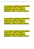 ATI MATERNAL NEWBORN ASSESSMENT  EXAM STUDY GUIDE&period; GRADED A&plus;&period;  QUESTIONS AND 100&percnt; VERIFIED  ANSWERS&period; LATEST 2025&sol;2026 UPDATE&period;            ATI MATERNAL NEWBORN ASSESSMENT  EXAM STUDY GUIDE&period; GRADED A&plus;&period;  QUESTIONS AND 100&percnt; VERIFIED  ANSWERS&period; LATEST 2025&sol;2026 