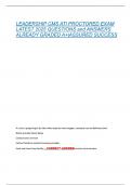 LEADERSHIP CMS ATI PROCTORED EXAM LATEST 2025 QUESTIONS and ANSWERS ALREADY GRADED A&plus;&vert;ASSURED SUCCESS