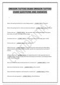OREGON TATTOO EXAM OREGON TATTOO  EXAM QUESTIONS AND ANSWERS  &bull;
