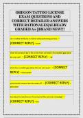 OREGON TATTOO LICENSE  EXAM QUESTIONS AND  CORRECT DETAILED ANSWERS  WITH RATIONALES&vert;ALREADY  GRADED A&plus; &vert;&vert;BRAND NEW&excl;&excl;&excl;  