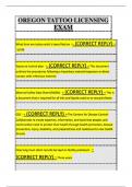 OREGON TATTOO LICENSING  EXAM  