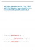 Certified Emergency Nursing Exam Latest 2025 With Questions and Detailed Answers Assured Success&vert;Already Graded A&plus;&excl;&excl;&excl;