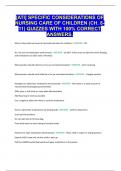 &lbrack;ATI&rsqb; SPECIFIC CONSIDERATIONS OF NURSING CARE OF CHILDREN &lpar;CH&period; 8-11&rpar; QUIZZES WITH 100&percnt; CORRECT ANSWERS&period;