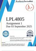 LPL4805 Assignment 1 Semester 2 2025 - Due 3 September 2025