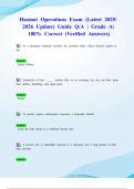 Hazmat Operations Exam &lpar;Latest 2025&sol; 2026 Update&rpar; Guide Q&sol;A &vert; Grade A&vert; 100&percnt; Correct &lpar;Verified Answers&rpar;