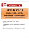 Wilkes NSG 526 Exam 2 Actual Qs & Ans to Pass the Exam Clinical Modalities Adv&period; Psych &lpar;Latest 2025 &sol; 2026&rpar;&comma; Pass with Confidence