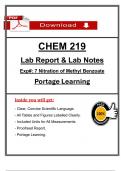 CHEM 219 Lab Report & Notes &vert; Experiment 7 Nitration of Methyl Benzoate &vert; Portage Learning &lpar;2025&rpar;