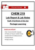 &lpar;Lab Report Experiments 1-8&rpar; CHEM 219  &ndash; Principles of Organic Chemistry &ndash; Portage Learning