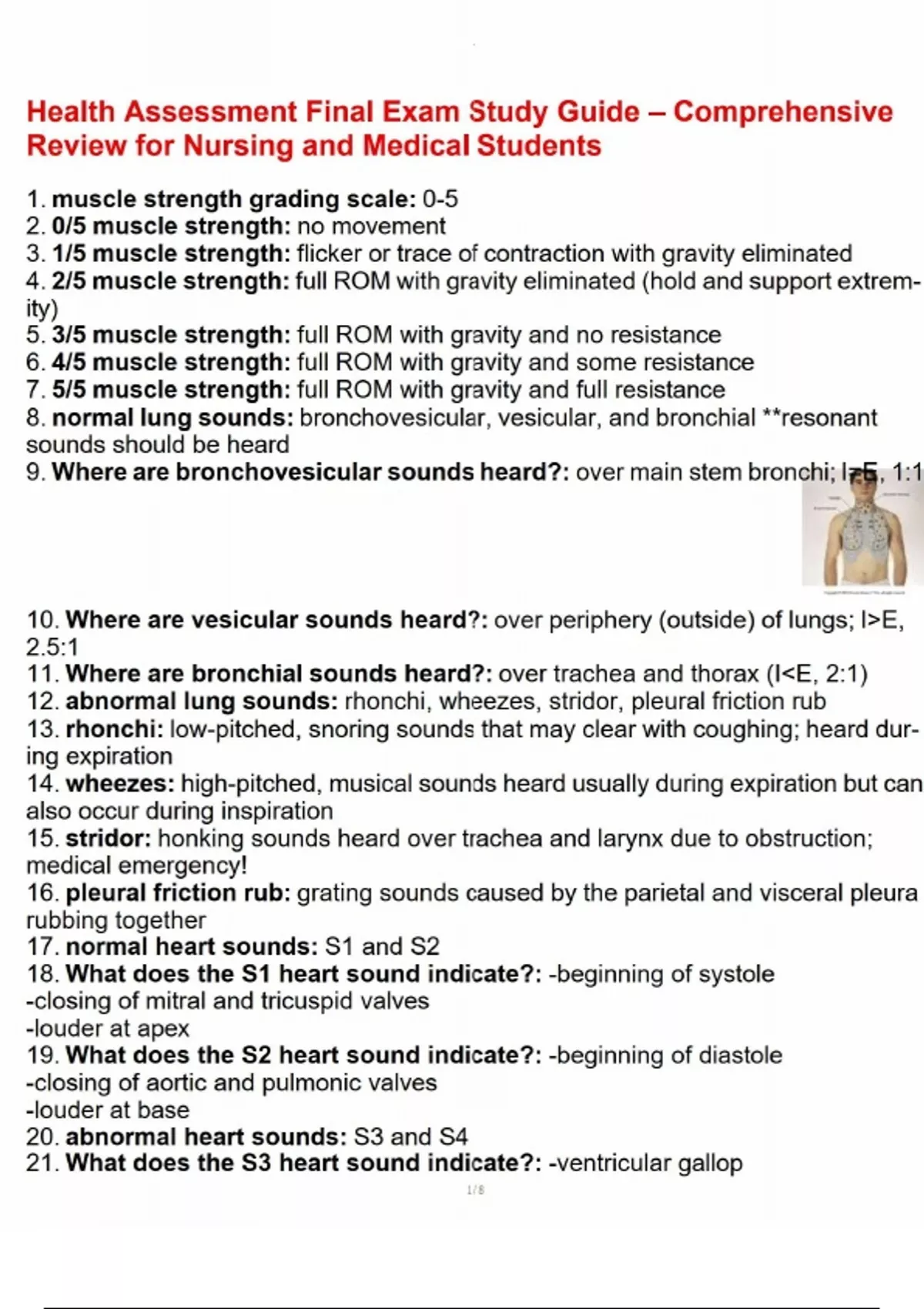 Health Assessment Final Exam Study Guide – Comprehensive Review for ...