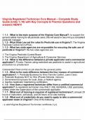 Virginia Registered Technician Core Manual &ndash; Complete Study Guide &lpar;Units 1&ndash;10&rpar; with Key Concepts & Practice Questions and answers NEW&excl;&excl;&excl;&period;pdf