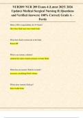 NUR209&sol; NUR 209 Exam 4 &lpar;Latest 2025&sol; 2026 Update&rpar; Medical Surgical Nursing II&vert; Questions  and Verified Answers&vert; 100&percnt; Correct&vert; Grade A &ndash; Fortis