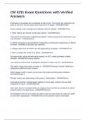 CM 4211 Exam Questions with Verified Answers