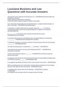 Louisiana Business and Law Questions with Accurate Answers