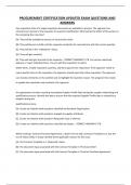 PROCUREMENT CERTIFICATION UPDATED EXAM QUESTIONS AND ANSWERS