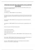 OPERATIONS EXCELLENCE FINAL EXAM UPDATED ACTUAL QUESTIONS AND ANSWERS