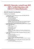 HESI RN Maternity Actual Exam 2025 &ndash; 100&percnt; Verified Questions with OB&sol;GYN Clinical Rationales