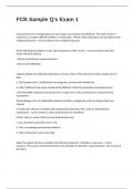 FCB Sample Q's Exam 1 Questions With 100&percnt; Accurate Verified Answers&period;