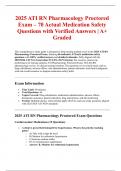 2025 ATI RN Pharmacology Proctored Exam &ndash; 70 Actual Medication Safety Questions with Verified Answers &vert; A&plus; Graded