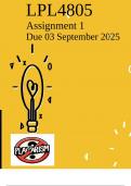 LPL4805 Assignment 1 Semester 2 2025 - Due 3 September 2025