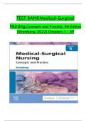 Medical-Surgical Nursing&colon; Concepts and Practice&comma; 5th Edition &lpar;Stromberg&rpar; &ndash; Complete Test Bank &lpar;Chapters 1-49&rpar;