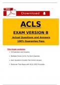 ACLS Exam Version B Actual &lpar;2025 &sol; 2026&rpar; Questions and Verified Answers with Rationales&comma; 100&percnt; Guarantee Pass