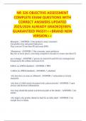 NR 326 OBJECTIVE ASSESSMENT COMPLETE EXAM QUESTIONS WITH CORRECT ANSWERS UPDATED 2025&sol;2026 ALREADY GRADED&vert;&vert;100&percnt; GUARANTEED PASS&excl;&excl;&excl;<<BRAND NEW VERSION>>