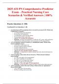 2025 ATI PN Comprehensive Predictor Exam &ndash; Practical Nursing Care Scenarios & Verified Answers &vert; 100&percnt; Accurate