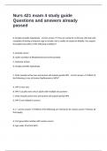Nurs 421 exam 4 study guide Questions and answers already passed