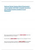 National Dental Hygiene Board Examination Latest Update 2025 With Complete Questions and Verified Answers Graded A&plus;&vert;Just Released&excl;&excl;&excl;