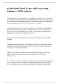 ALHS1090 Final Exam With accurate answers 100&percnt; passed