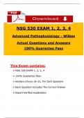NSG 530 Exam 1&comma; 2&comma; 3 & 4 &vert; Advanced Pathophysiology &ndash; Wilkes &vert; 2025 Verified Questions & Answers &vert; PDF